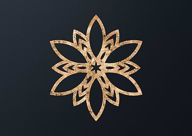 Gold Geometric Glyph Sign