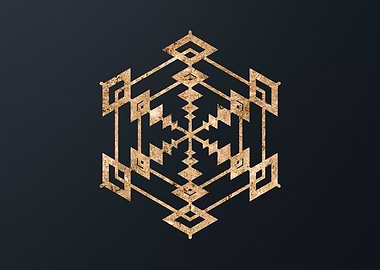 Gold Sacred Geometry Glyph