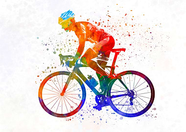 Woman triathlon cycling