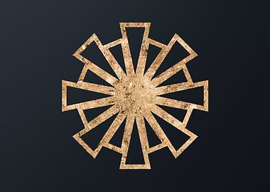 Gold Sacred Geometry Glyph