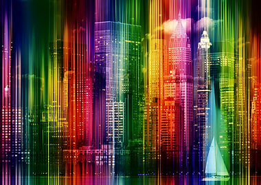 Colourful City Skyline