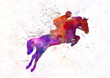 Horse show in watercolor