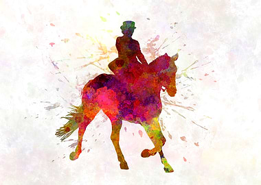 Horse show in watercolor