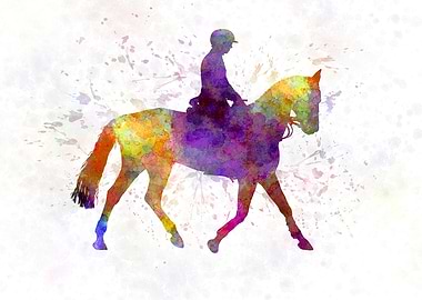 Horse show in watercolor