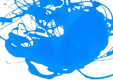 Ink blot blue far dropped