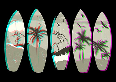 Surfboard Skeleton Surfer