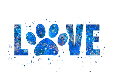 Dog lover blue art