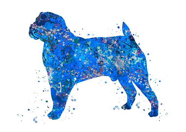 Boerboel dog blue art