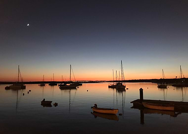 Harbour at sunset