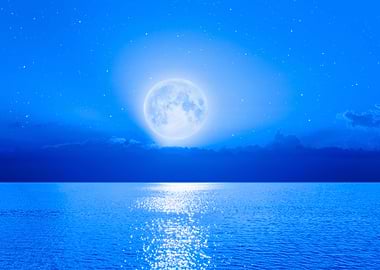 Moon over the ocean
