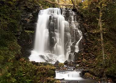 Autumn waterfall in Japan