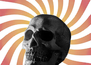 Skull scary halftone spira