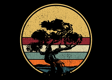 Retro Bonsai Tree Vintage