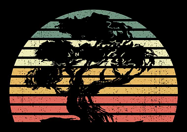 Retro Bonsai Tree Vintage