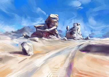 Surreal Rocky Desert