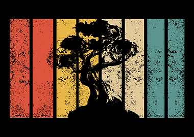 Retro Bonsai Tree Vintage