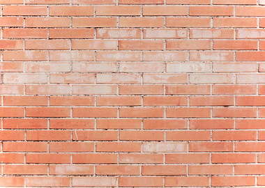 Wall red bricks worn flat