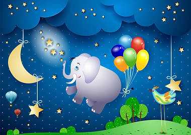 Elephant and Balloons