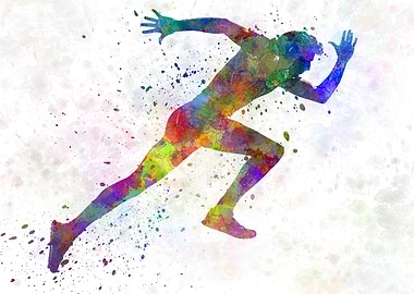 Man running sprinting