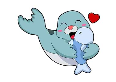 Seal Love Heart Fish