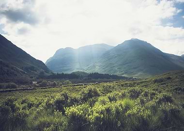 Sun glare at Glencoe