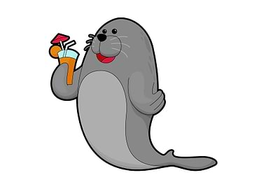 Seal Drinking Juice