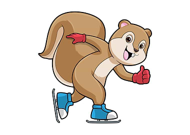 Squirrel Ice skater Sports