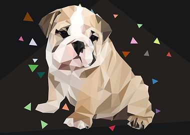 Cute dog low poly art