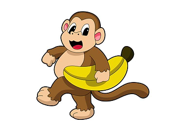Monkey Running Banana