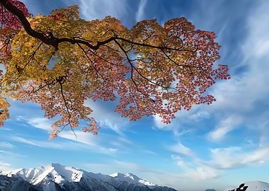 Beautiful maple tree trunk