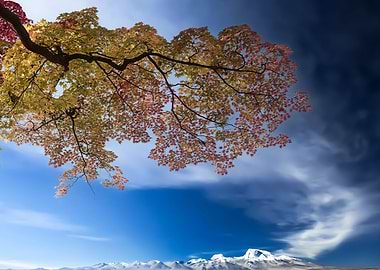 Beautiful maple tree trunk