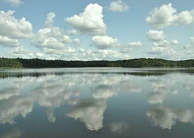 Summer lake and clouds