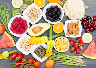 Healthy food colored