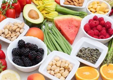 Healthy food colored