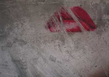 Lips Red Concrete