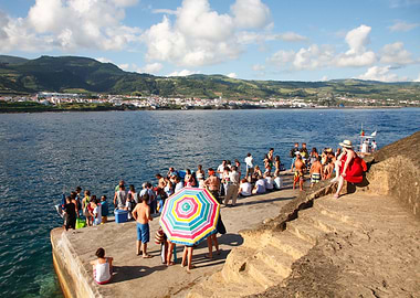 People waiting at the isle