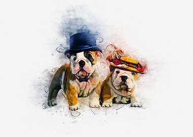 Bulldog Mr and Mrs