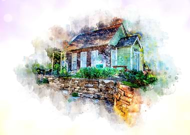 Digital Watercolor Home