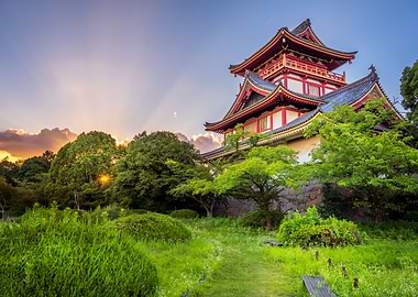 Momoyama Castle at Sunset