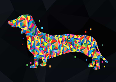 Dachshund dog pop art