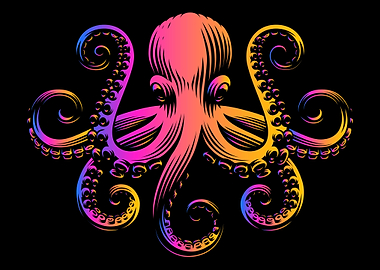 Retro Colored Octopus Octo
