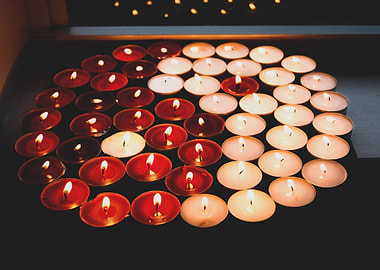 Candle lit ying and yang