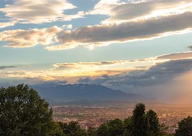 Sunset sky over nature