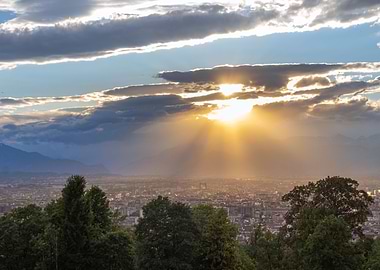 Sunset sky over nature