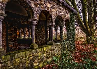 Stone walled veranda
