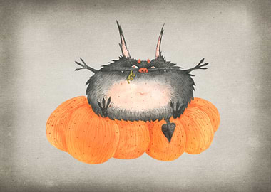 Little Devil on a Pumpkin