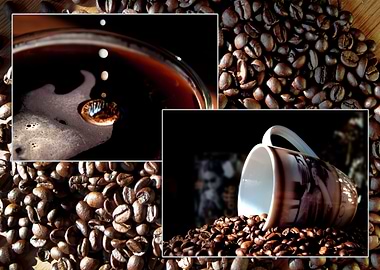 collage of coffee
