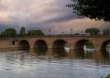 Worcester bridge and river