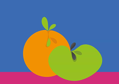 Orange and Apple Pop Art