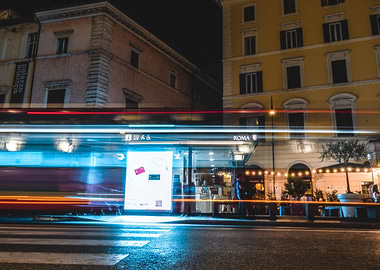 Night speed car movement